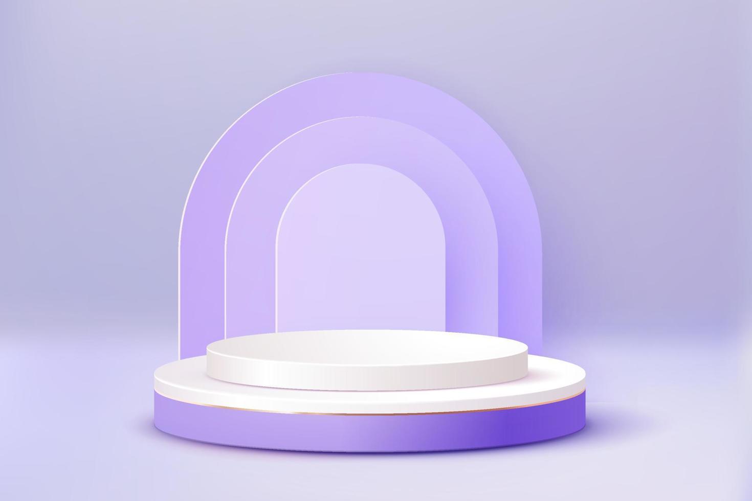 3d abstract scene background purple white double podium. background product presentation mockup show 261222 vector