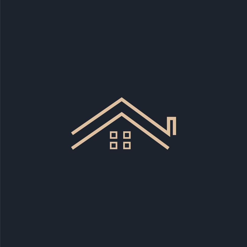 Logo Vector Of Simple Home and Office Building Monoline. Perfect For Agent, Apartment, Construction, Residential, and Architectur Business
