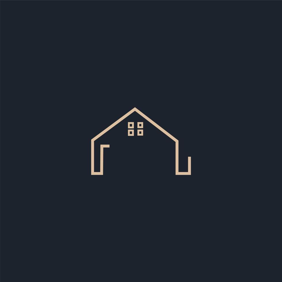 vector logo de casa simple y edificio de oficinas monoline. perfecto para negocios de agente, apartamento, construcción, residencial y arquitectura