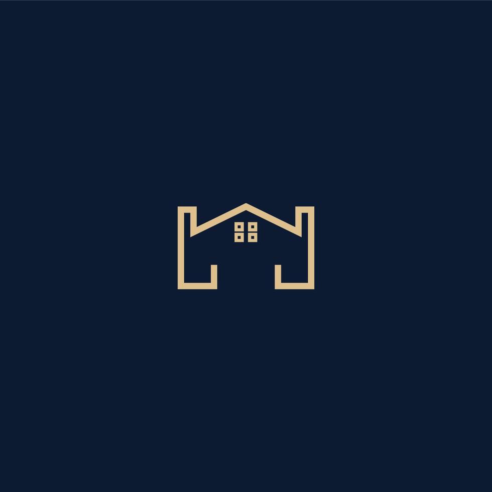 Vector Illustration of Home Building Logo. With Minimalist Outline Style. Perfect for Business dan Real Estate