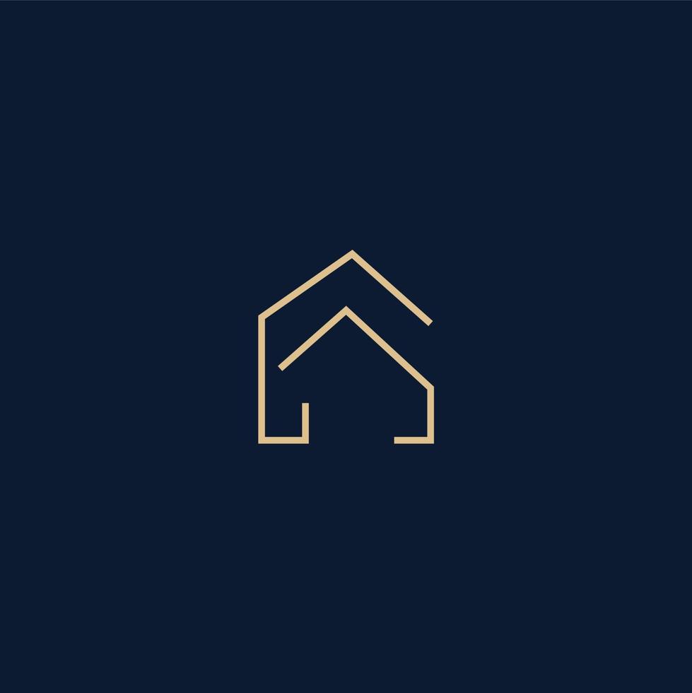 Vector Illustration of Home Building Logo. With Minimalist Outline Style. Perfect for Business dan Real Estate