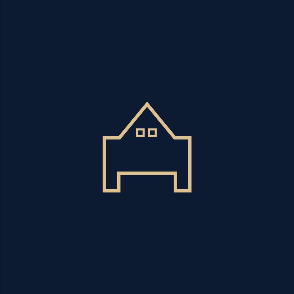 Vector Illustration of Home Building Logo. With Minimalist Outline Style. Perfect for Business dan Real Estate