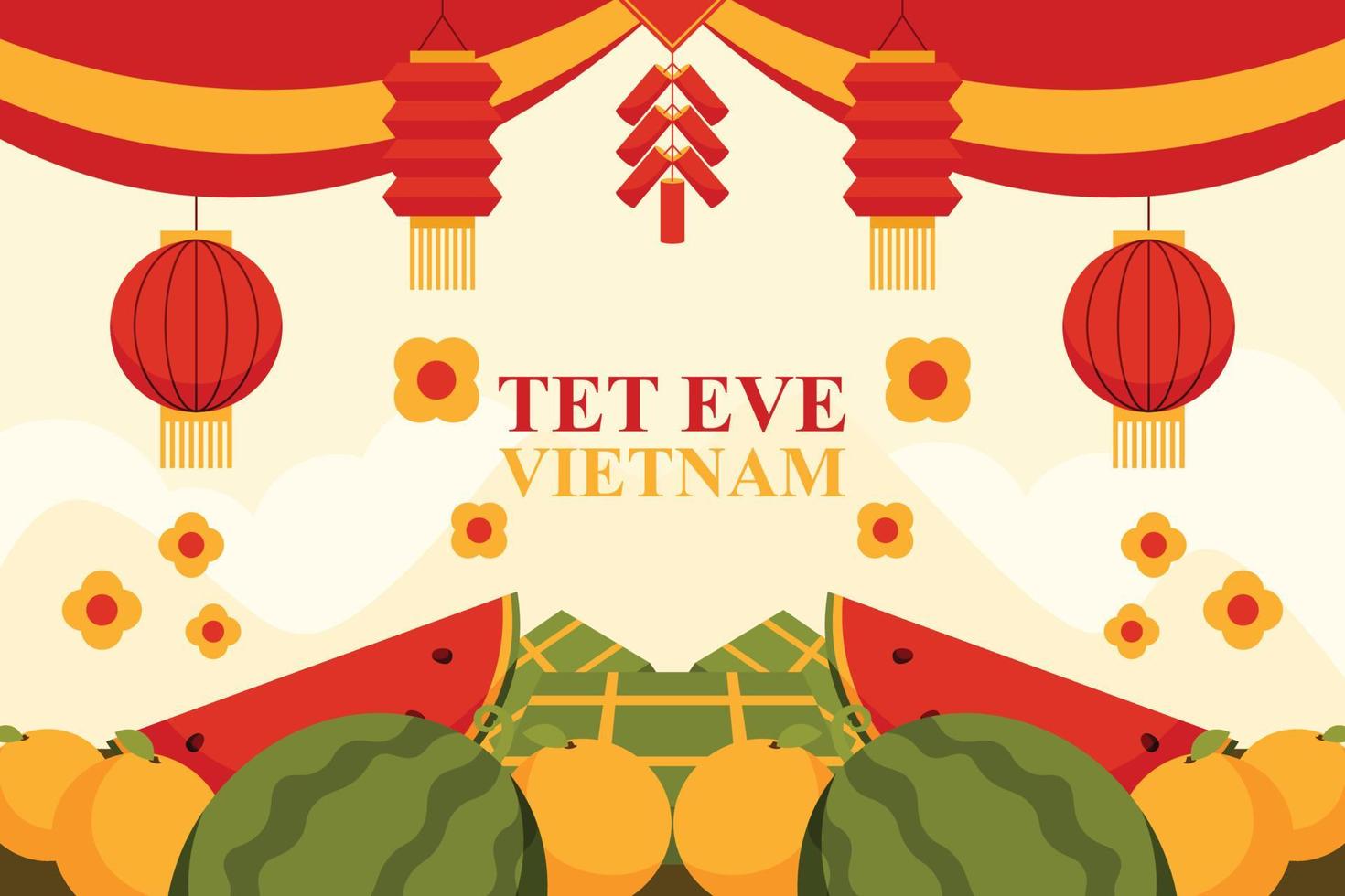 Tet Eve Vietnam background. vector