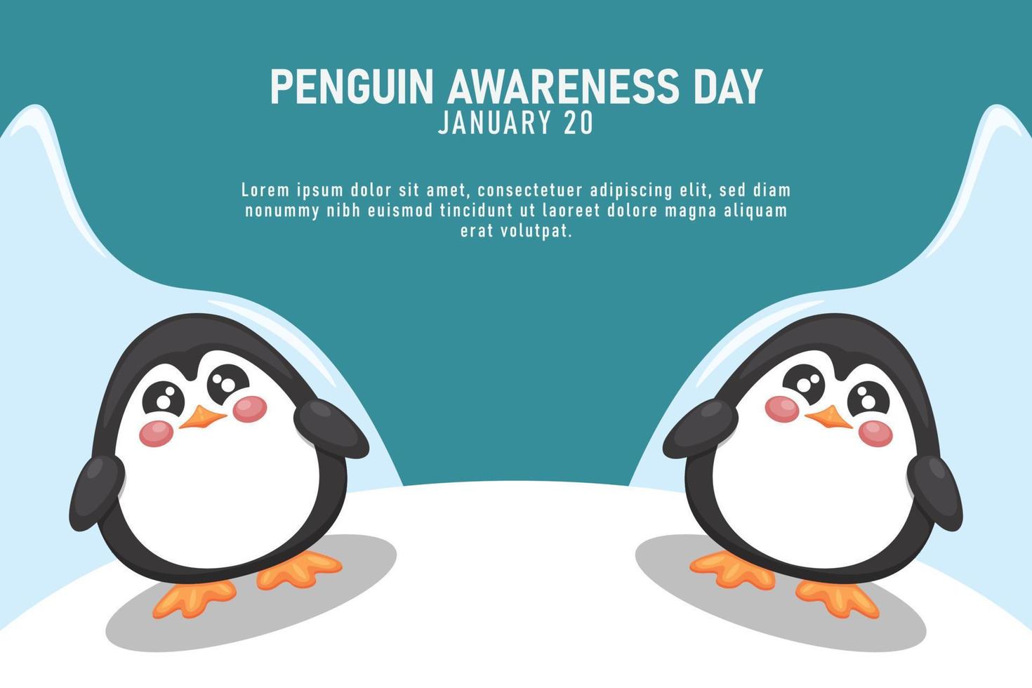 Penguin Awareness Day background. vector