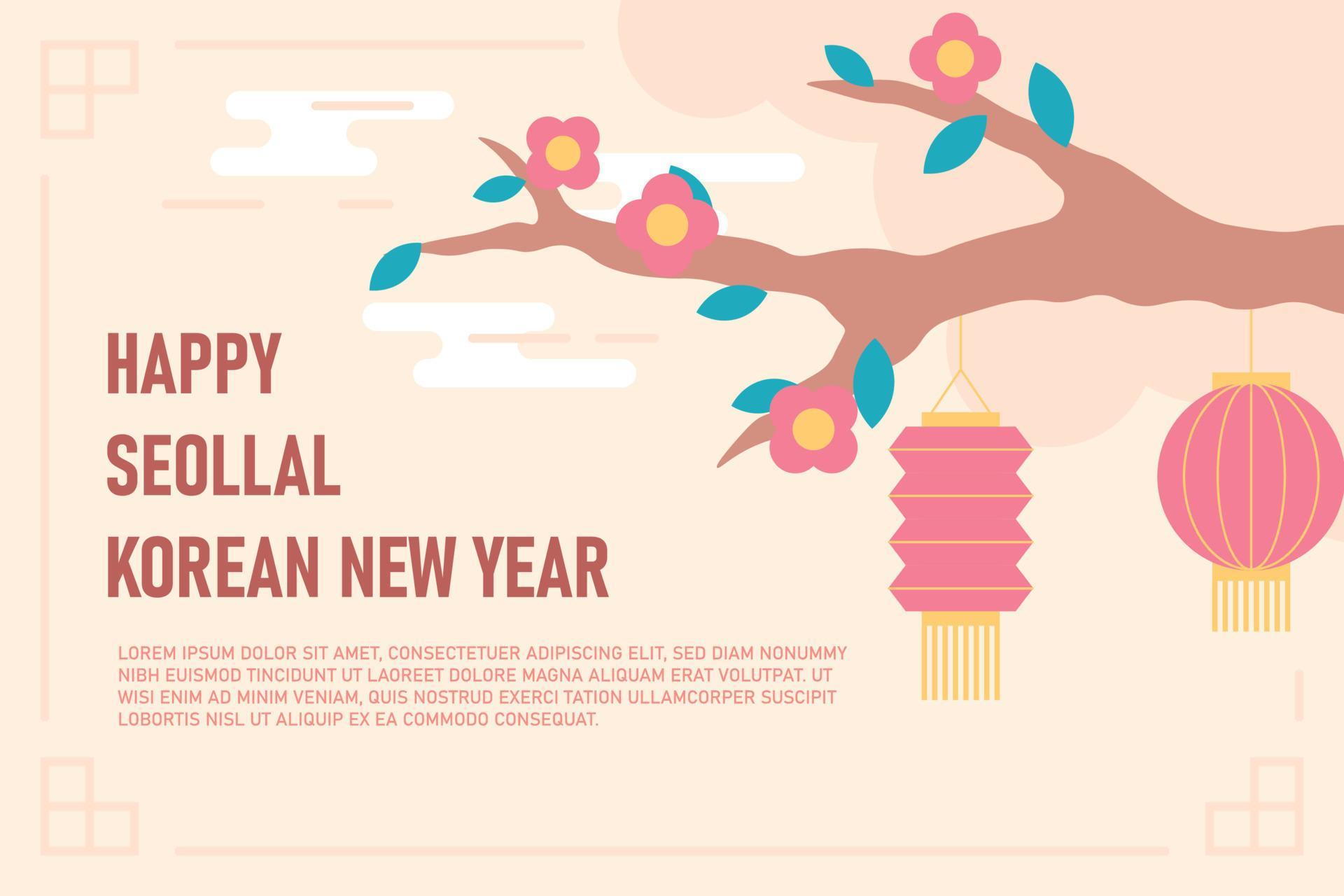 Seollal Korean New Year background. 16640666 Vector Art at Vecteezy