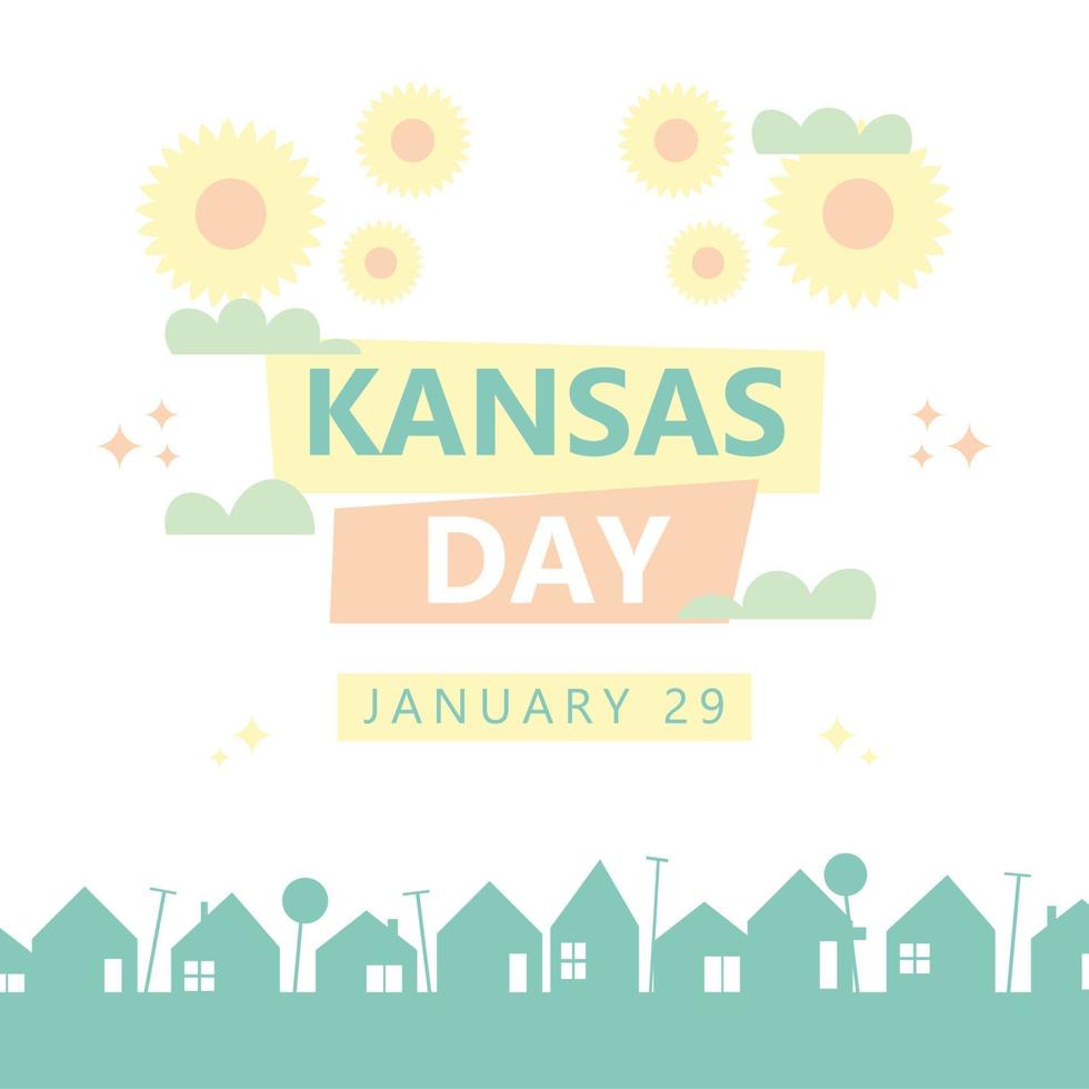 Kansas Day background. vector