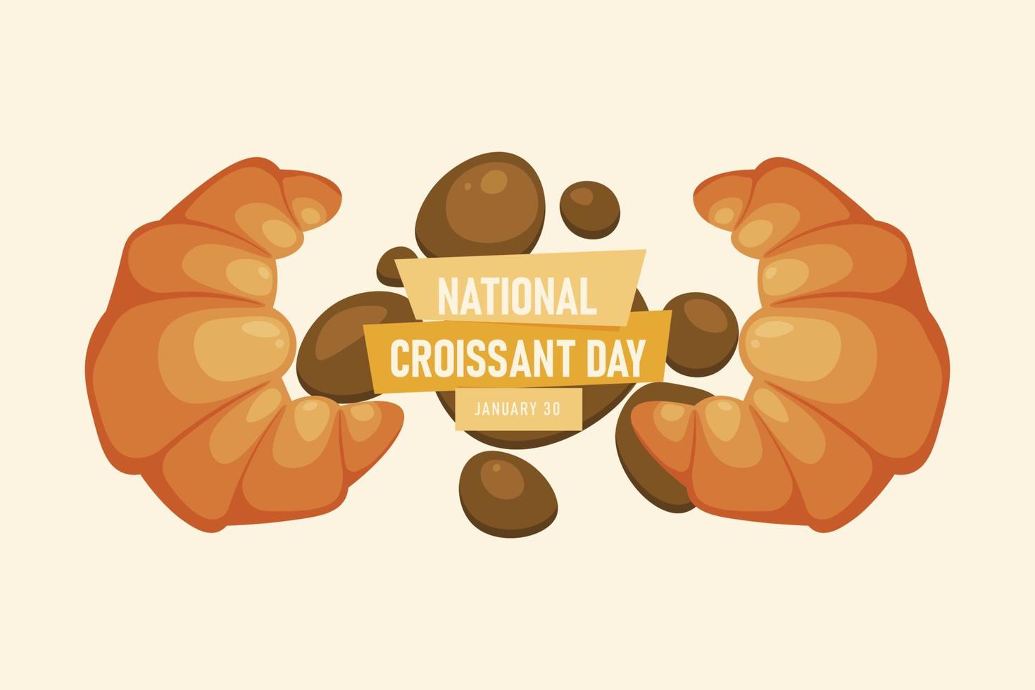 antecedentes del día nacional del croissant. vector