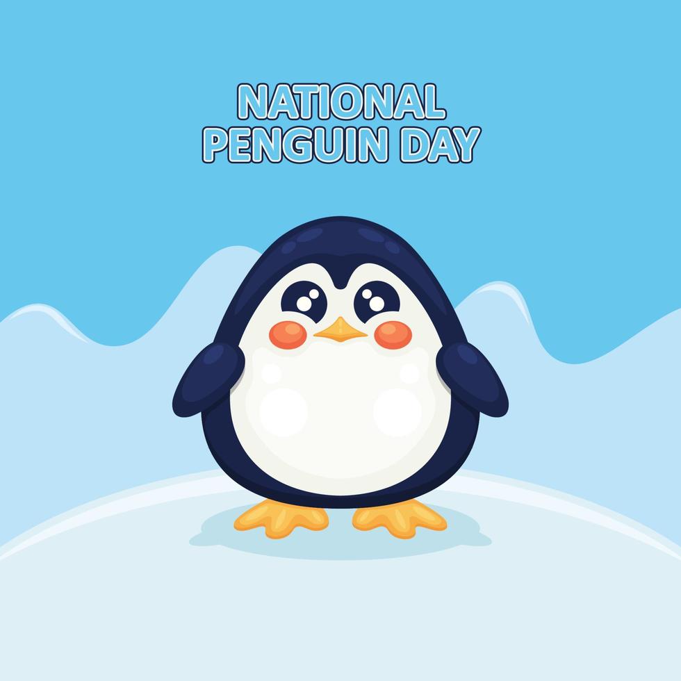 National Penguin Day background. vector