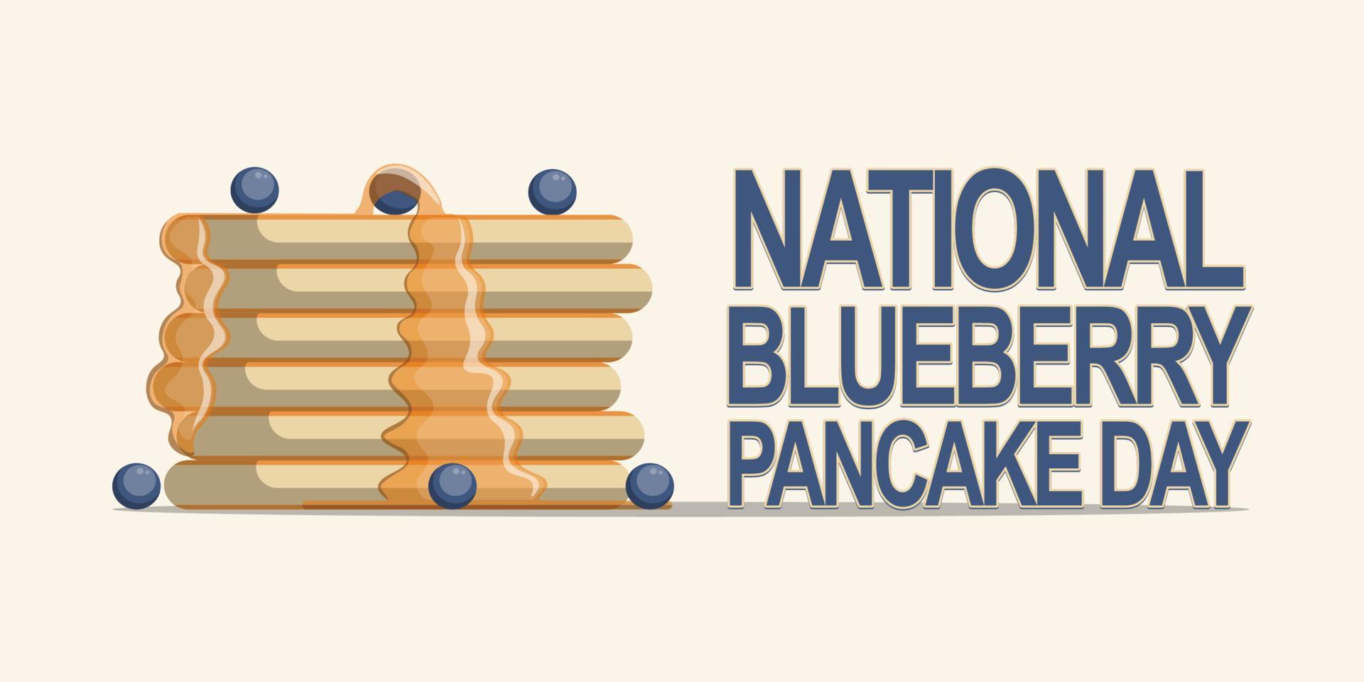 National Blueberry Pancake Day background. vector