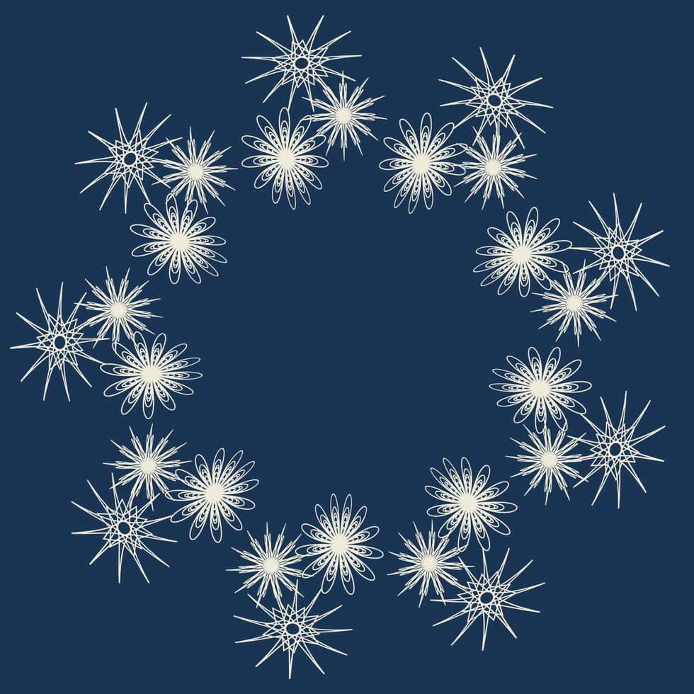 Abstract design. Beautiful winter background with snowflakes is a great design for any purpose. Christmas blue background. Snowflakes on a dark blue background. vector