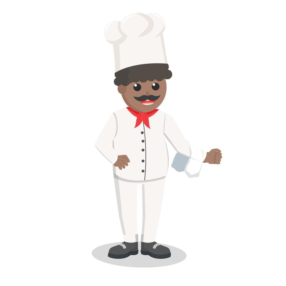 chef african pose design character on white background vector