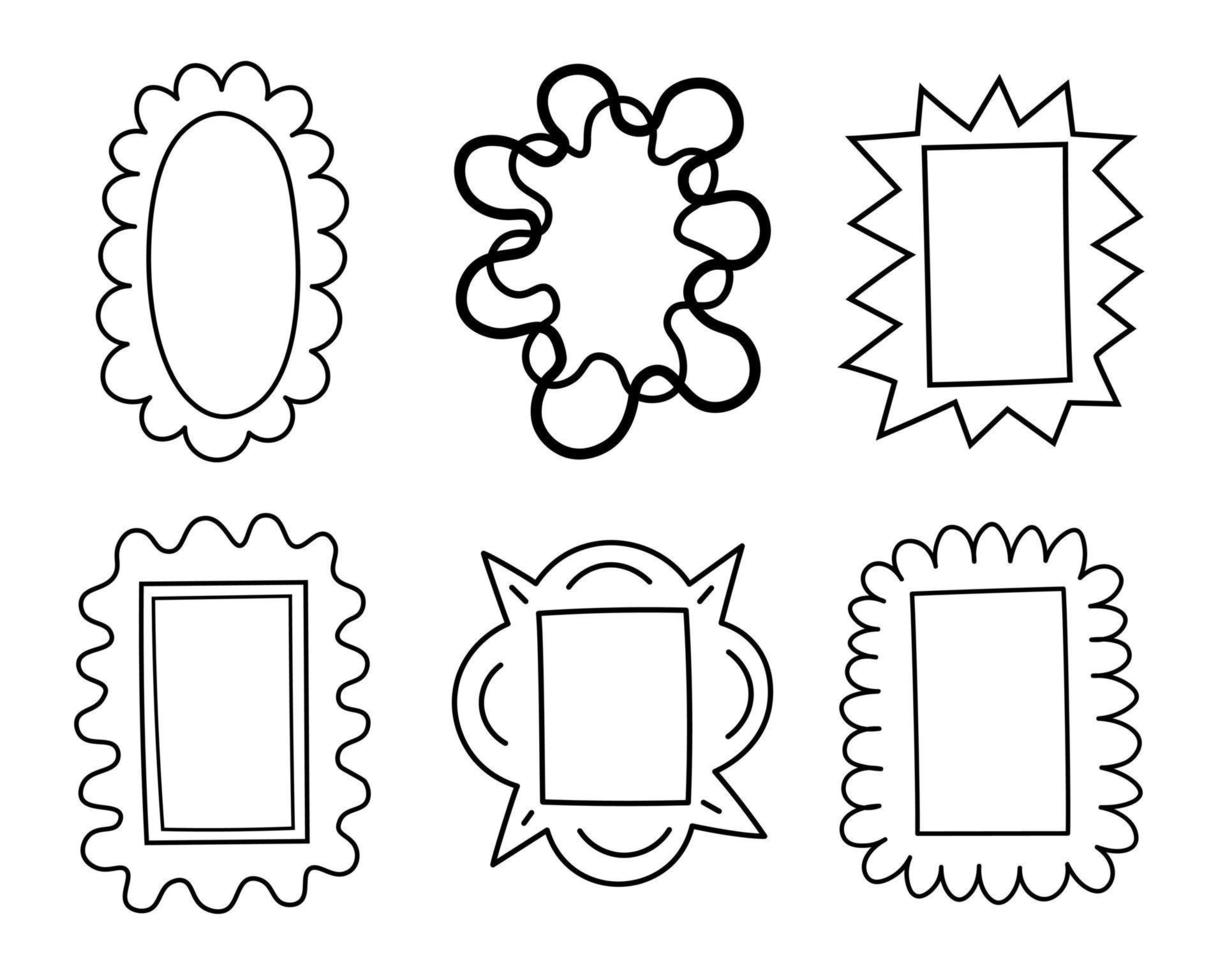 Vector set of decorative graphic doodle frames