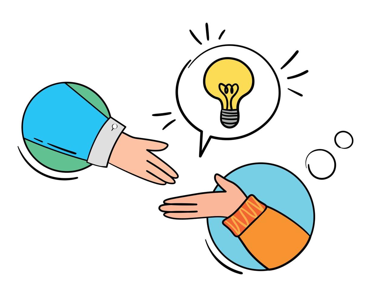 Collaboration discussion concept. Vector illustration of teamwork. Concept illustration of a good business deal