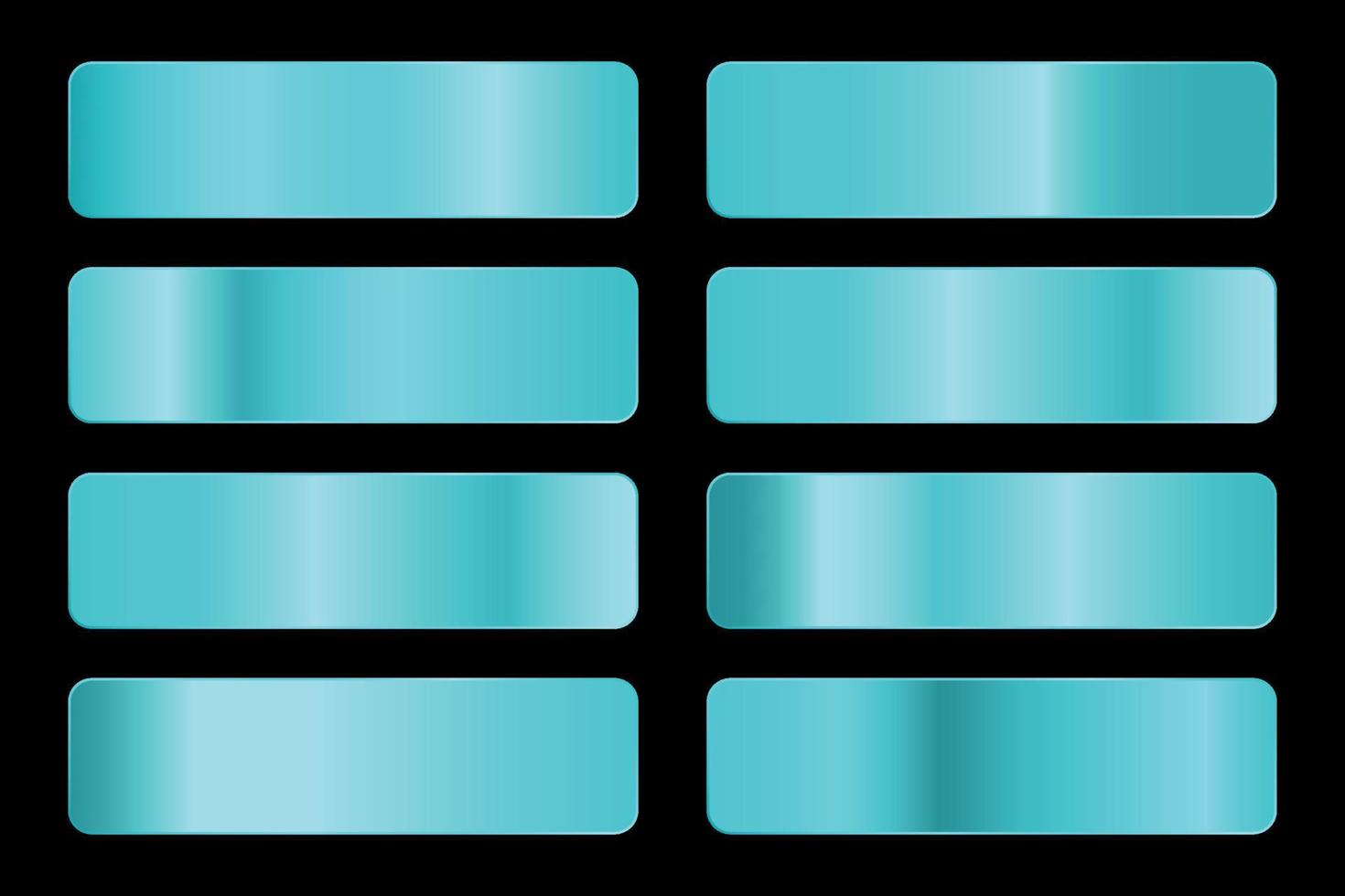 Collection of blue gradient backgrounds. Set of blue metallic textures. Vector illustration