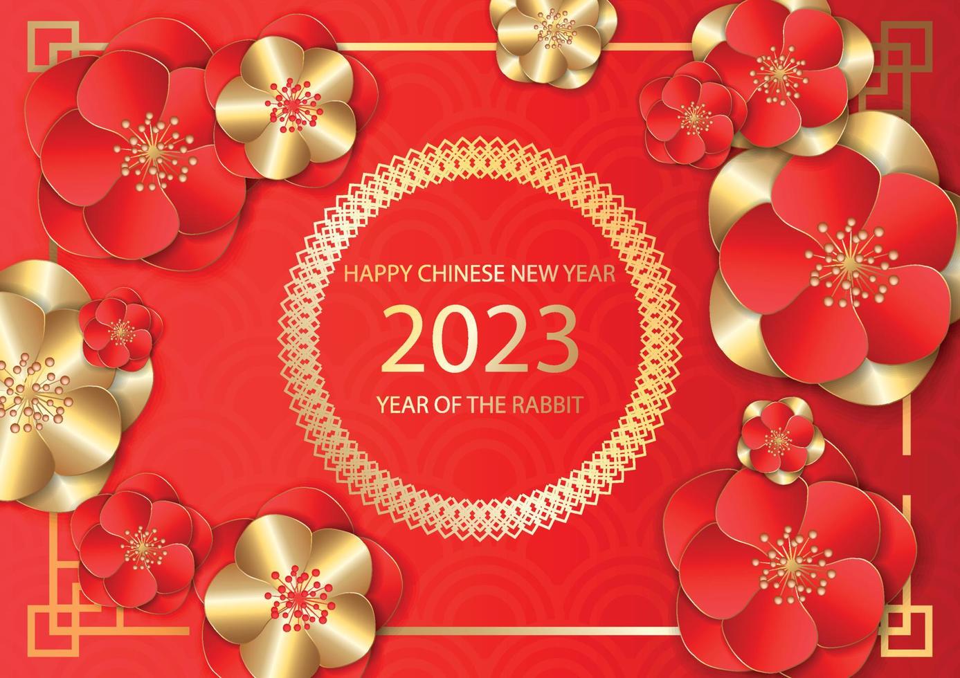 Happy chinese new year 2023 year of the rabbit vector