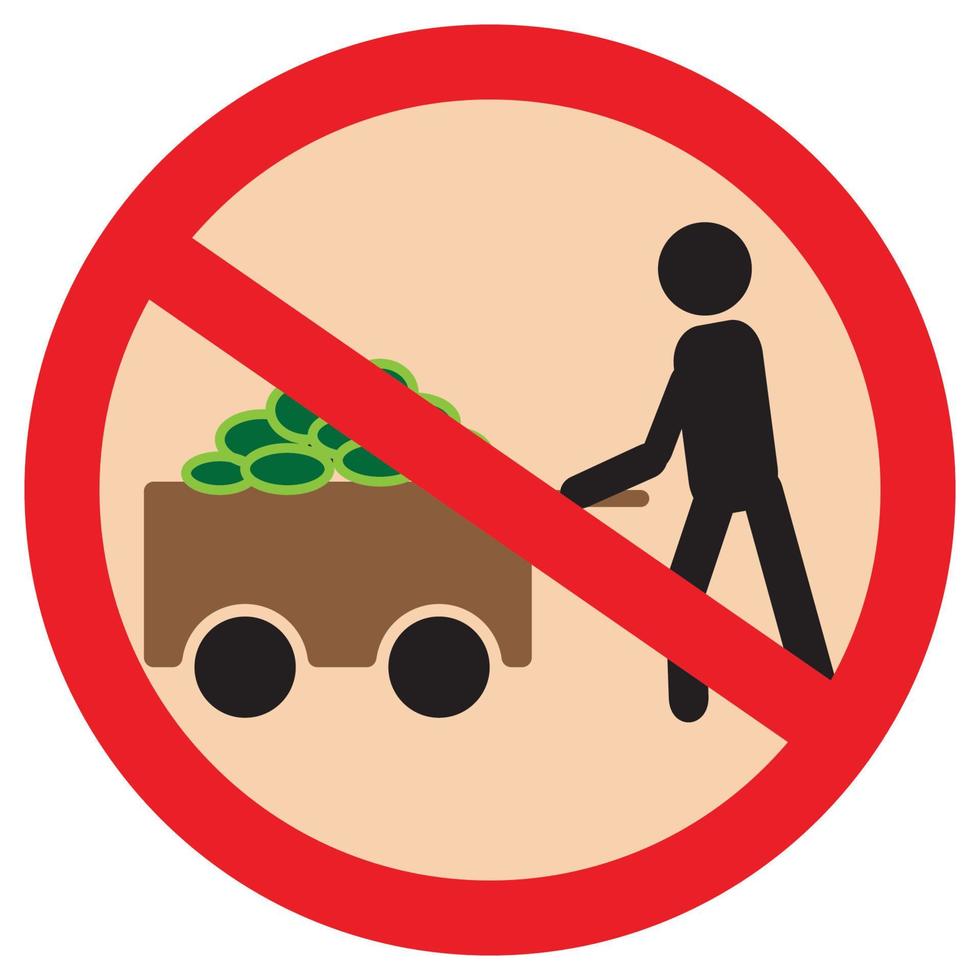 No Barrow Flat Icon vector