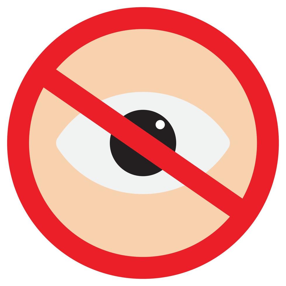 No Looking Flat Icon vector