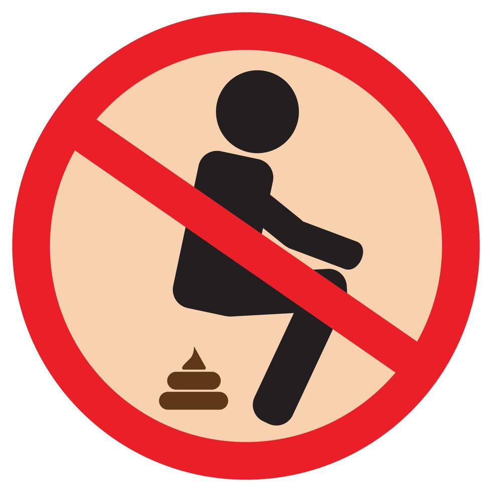 Do Not Pooping Anywhere Flat Icon vector