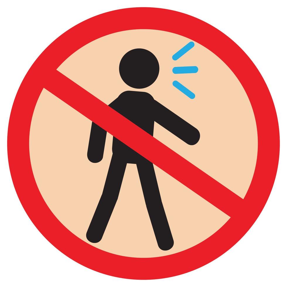 no grites icono plano vector