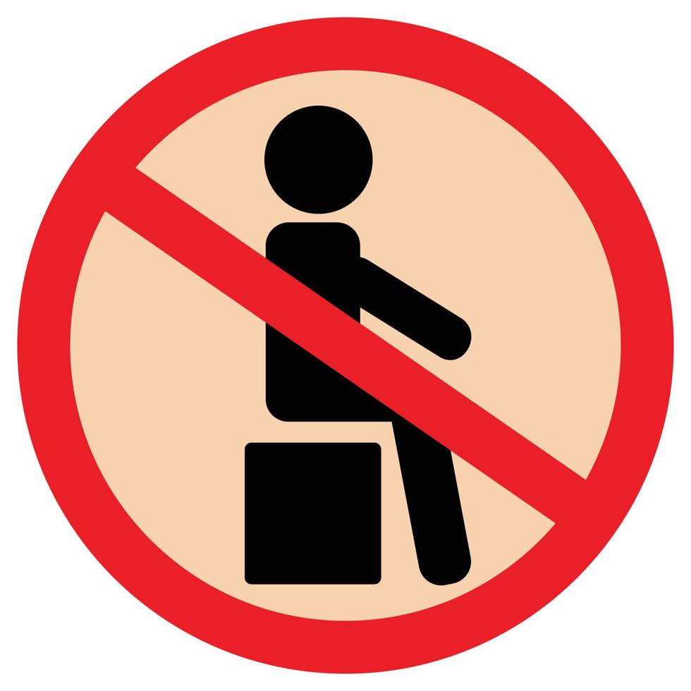 Do Not Sitting Flat Icon vector