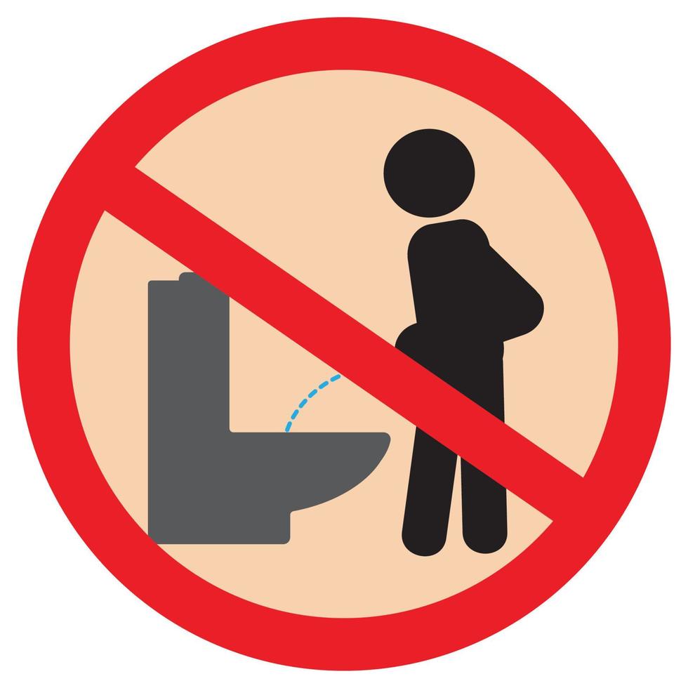 Do Not Peeing Flat Icon vector