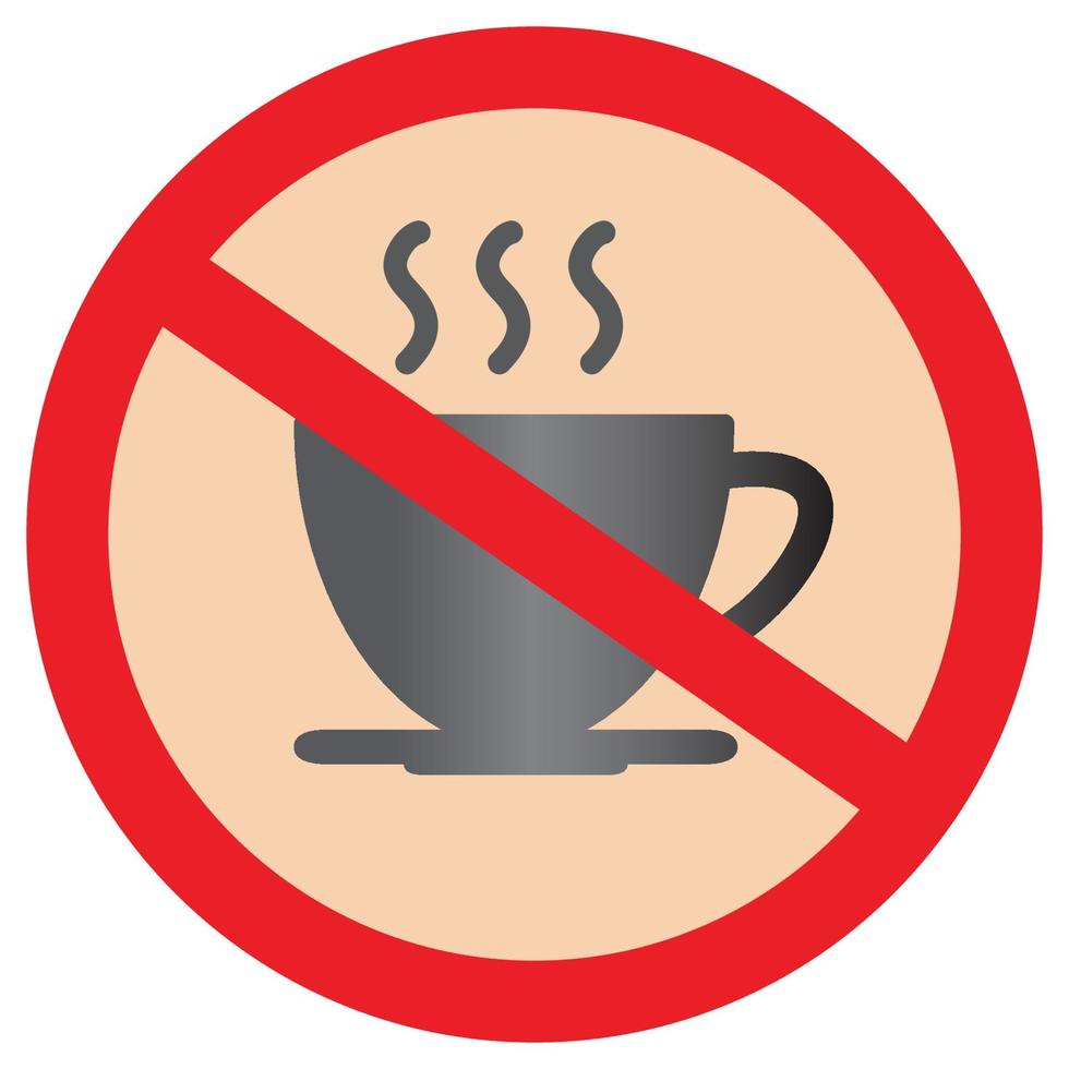 No Coffee Flat Icon vector