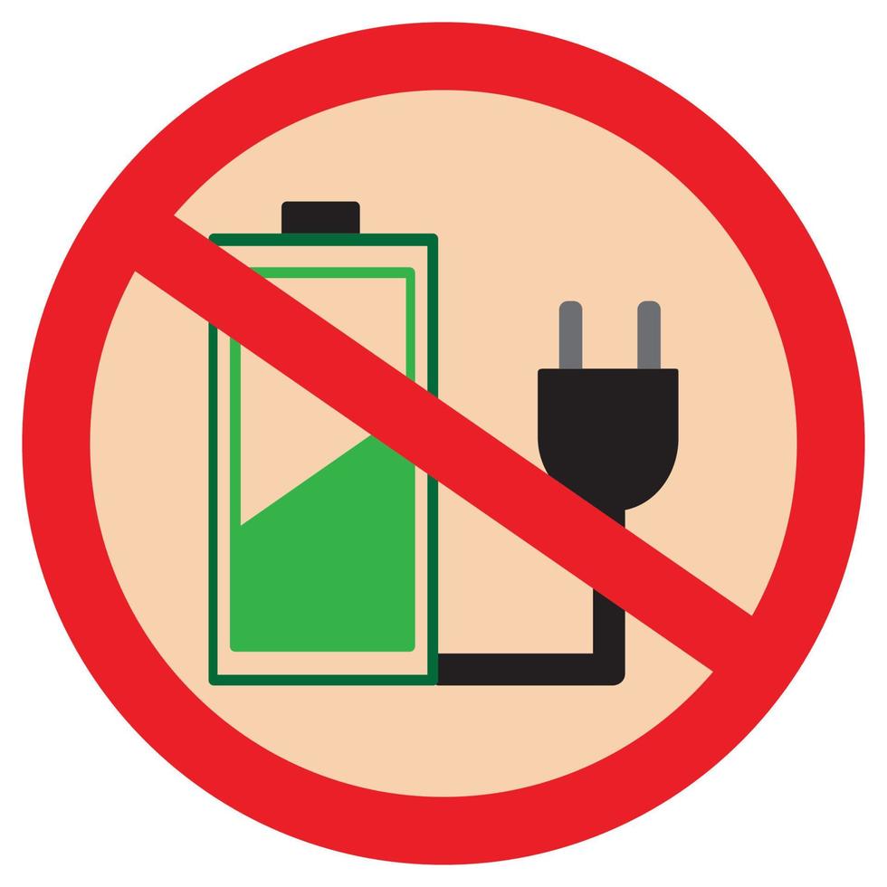 Do Not Charging Flat Icon vector