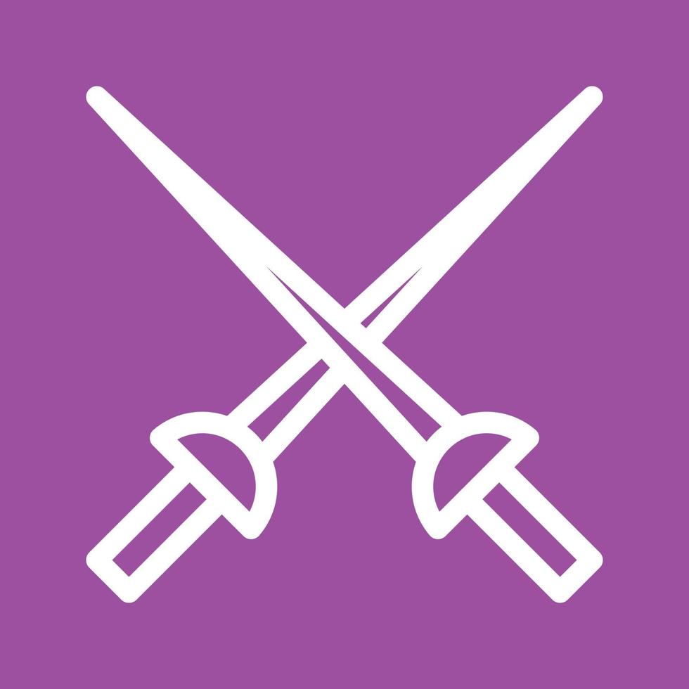Fencing Swords Line Color Background Icon vector