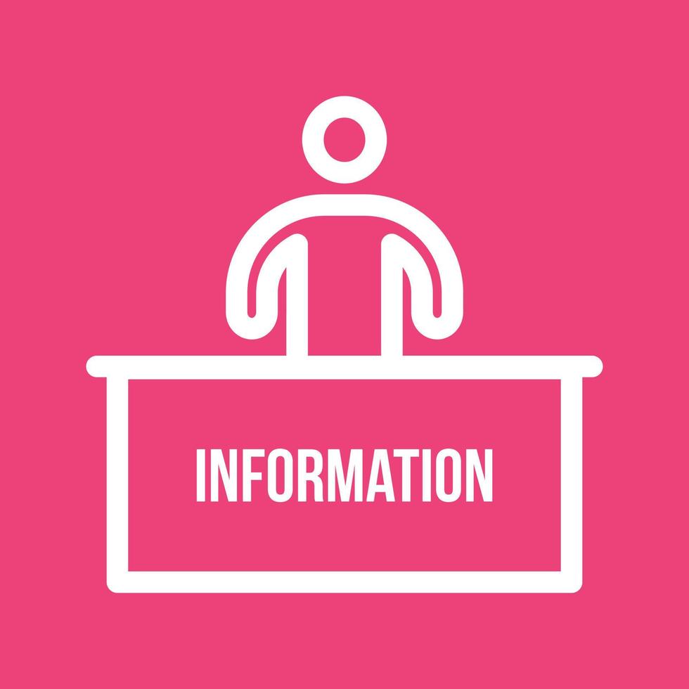 Information Desk Line Color Background Icon vector