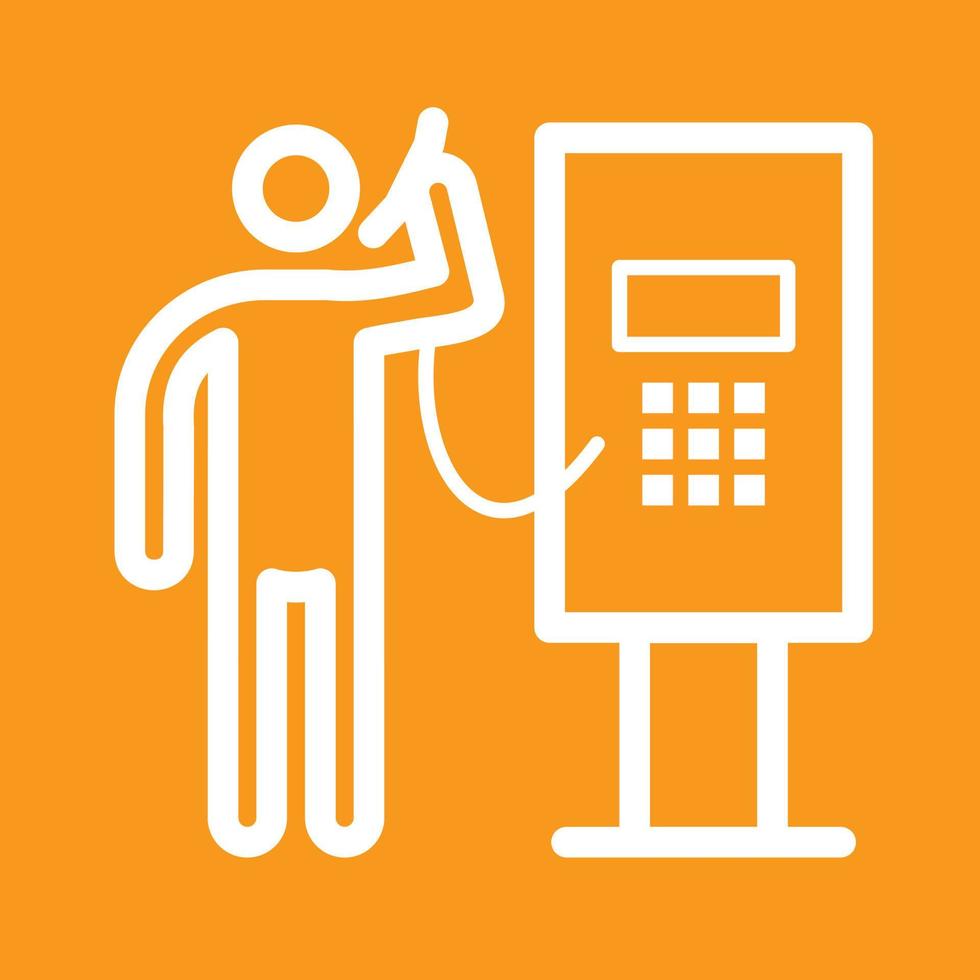 Payphone Line Color Background Icon vector