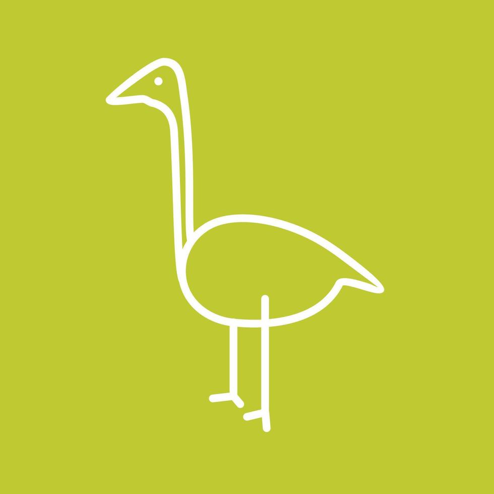Flamingo Line Color Background Icon vector