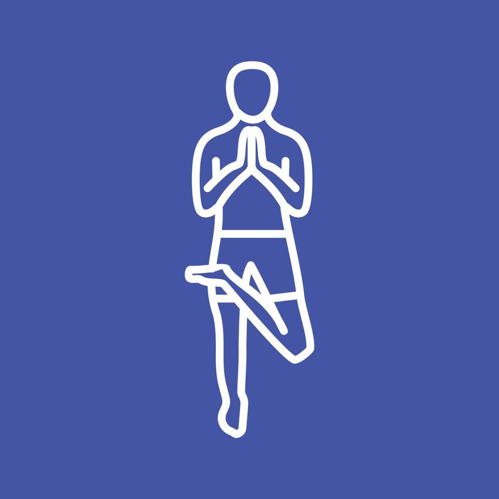 Tree Pose Left Line Color Background Icon vector