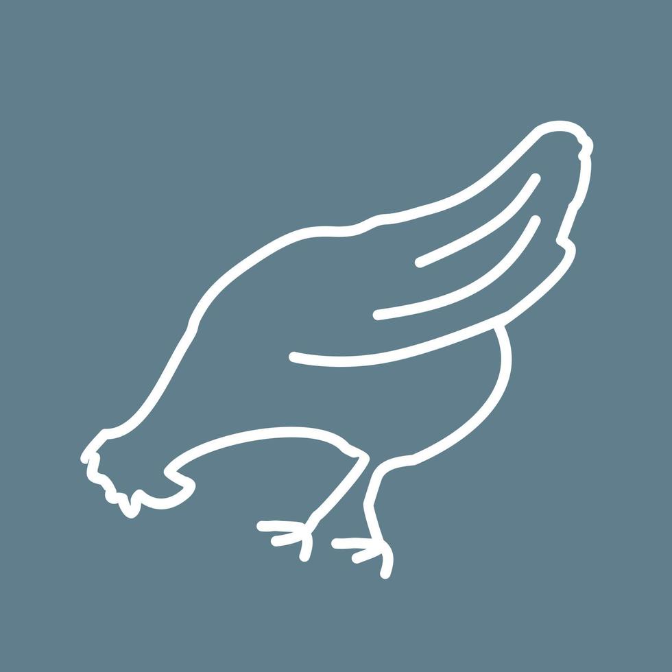 icono de fondo de color de línea de pollo vector