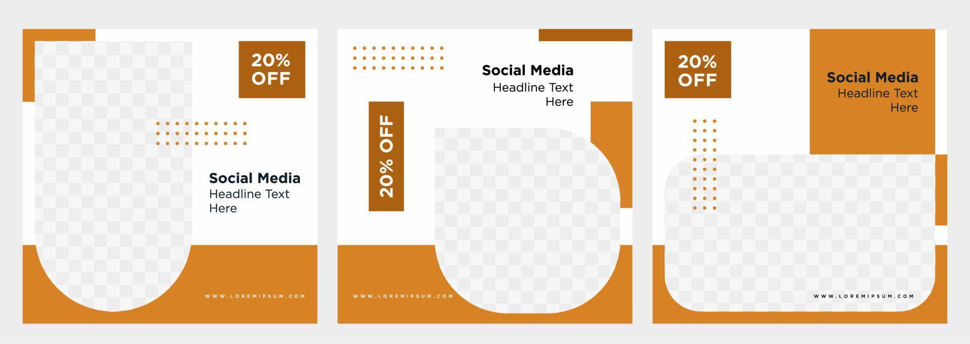 Minimalist social media post template collection or banner vector