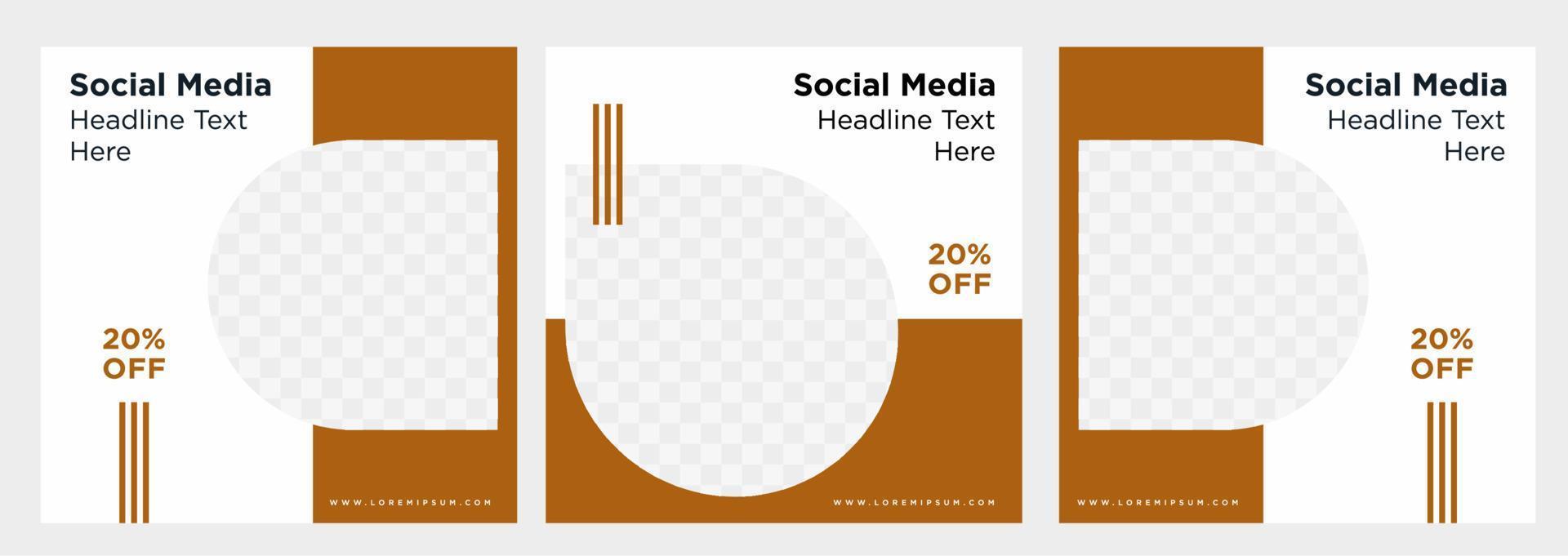 Minimalist social media post template collection or banner vector