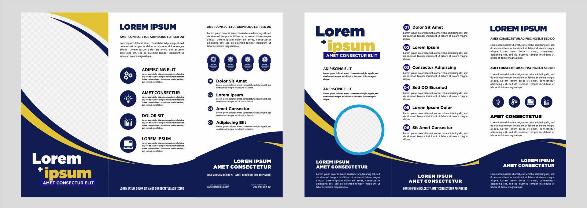 Minimalist business digital marketing trifold brochure template vector