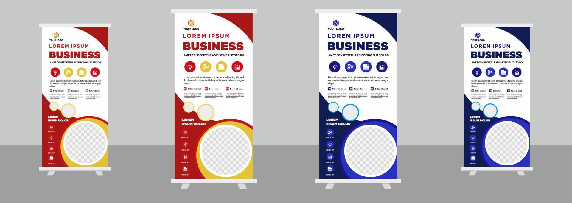 Corporate business roll up stand banner design template vector