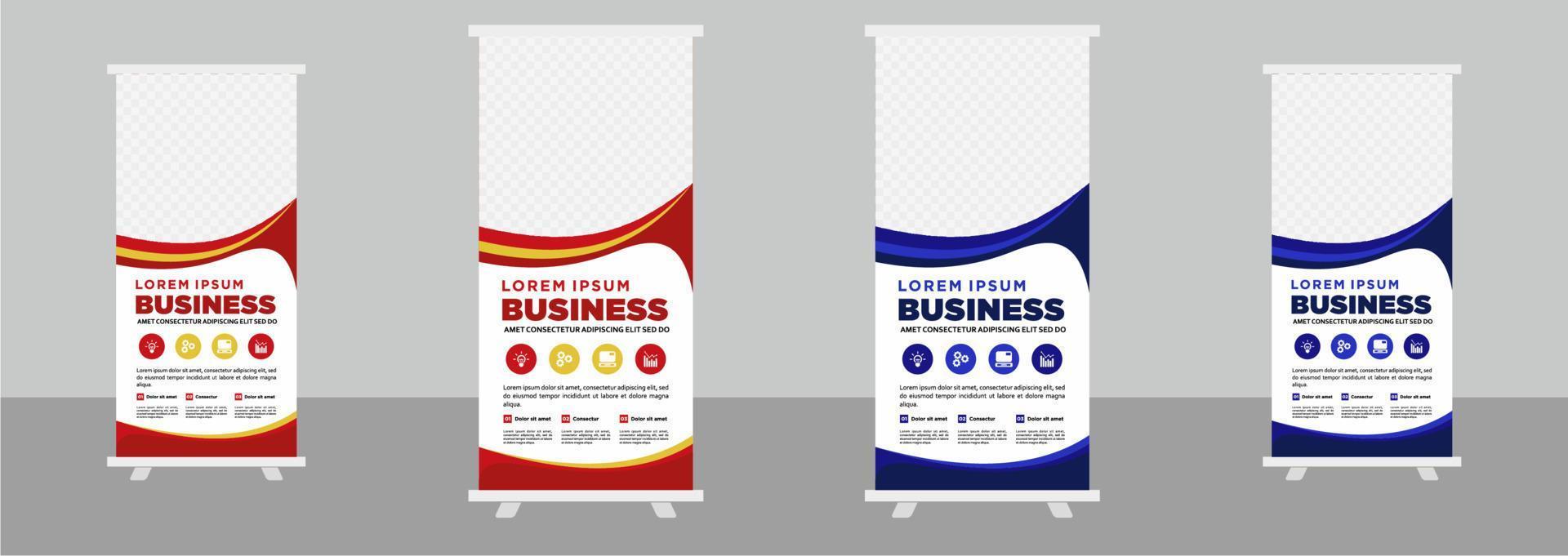 Corporate business roll up stand banner design template vector