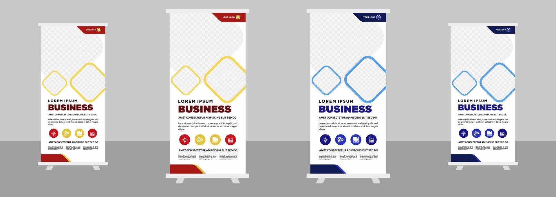 Corporate business roll up stand banner design template vector