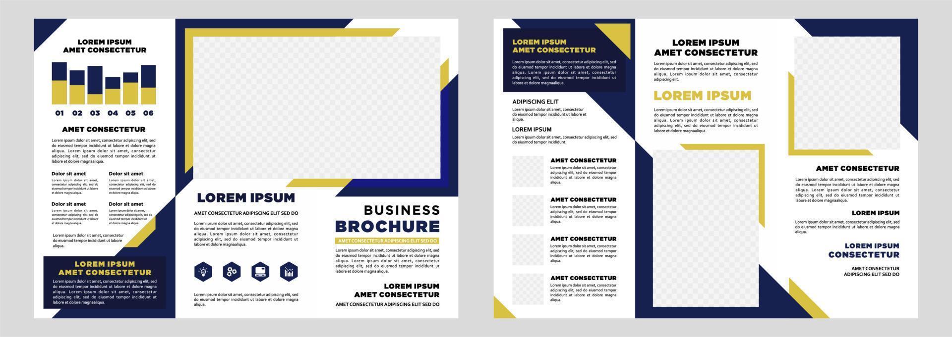 Minimalist business digital marketing trifold brochure template vector