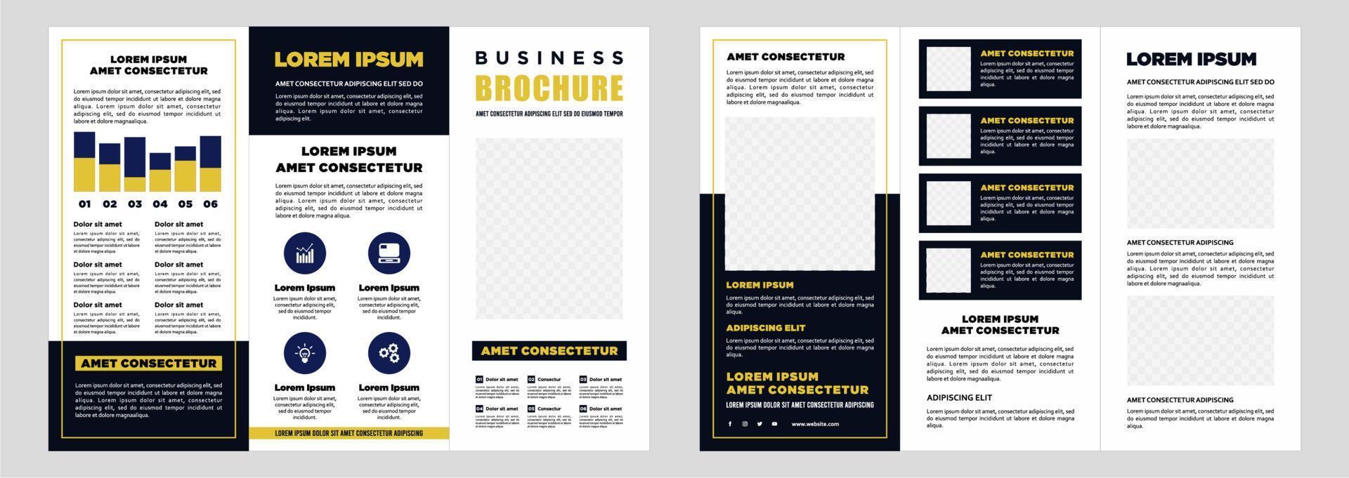 Minimalist business digital marketing trifold brochure template vector