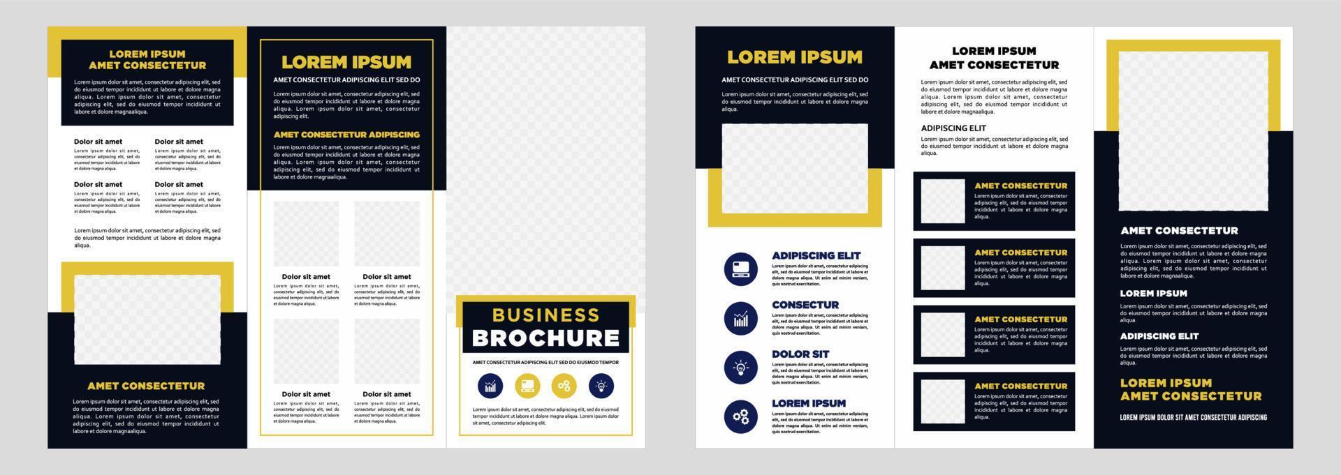 Minimalist business digital marketing trifold brochure template vector