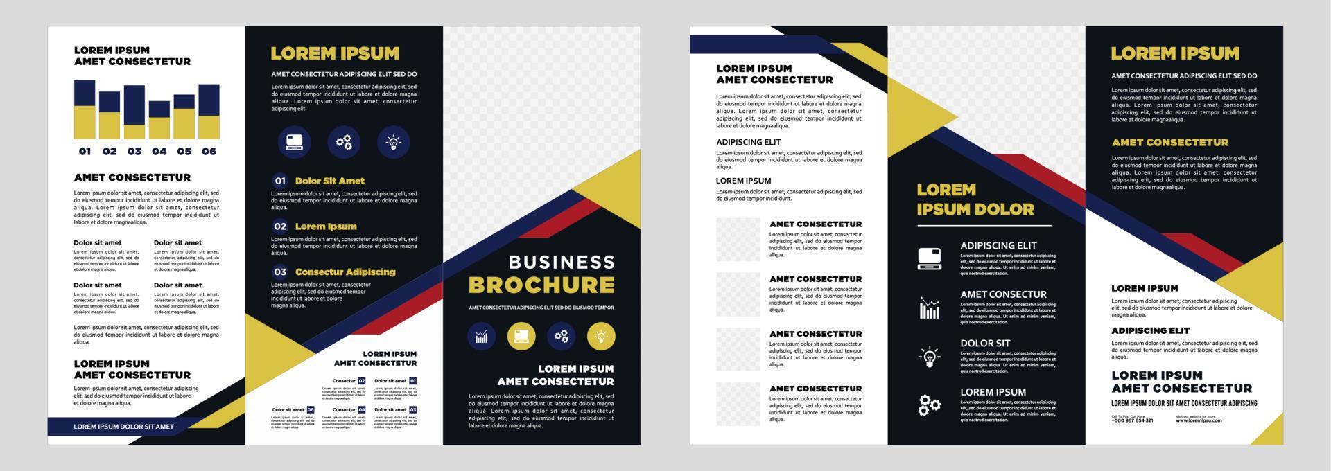 Minimalist business digital marketing trifold brochure template vector