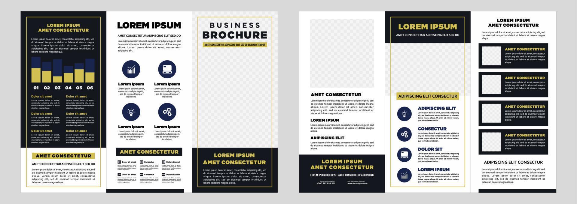 Minimalist business digital marketing trifold brochure template vector