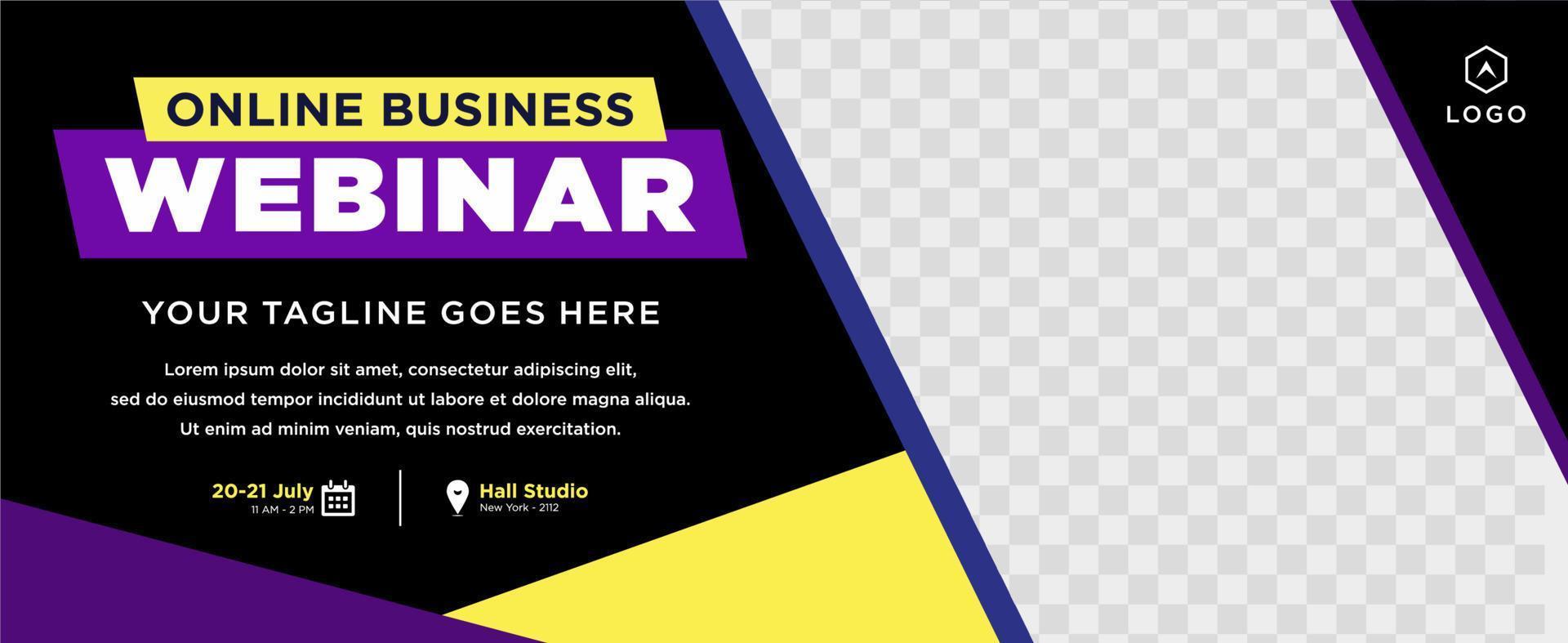 Digital marketing live webinar and corporate social media post or template banner vector