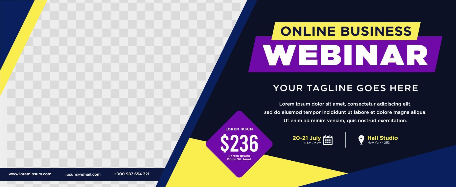Digital marketing live webinar and corporate social media post or template banner vector