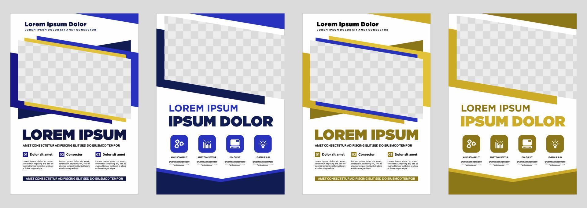 cubierta de diseño de folleto diseño moderno folleto de póster de informe anual en a4 con triángulos de colores vector