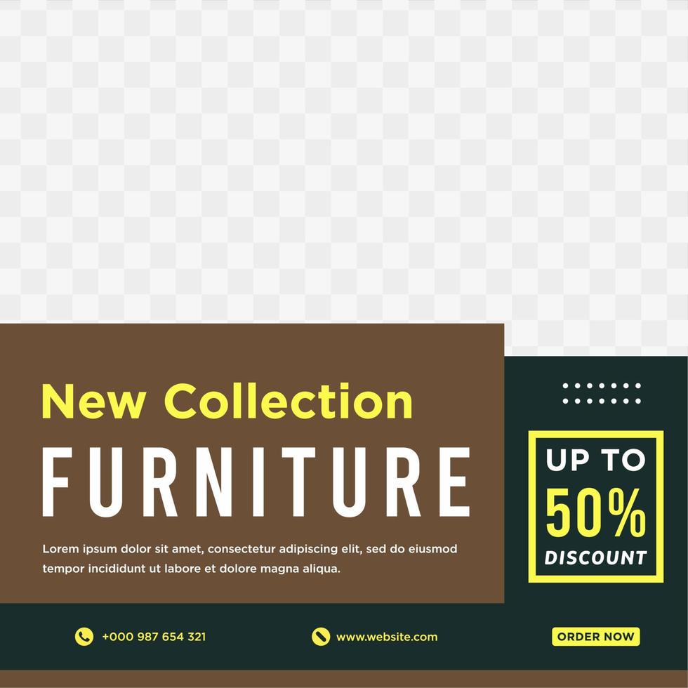 Furniture sale banner Social media post template vector