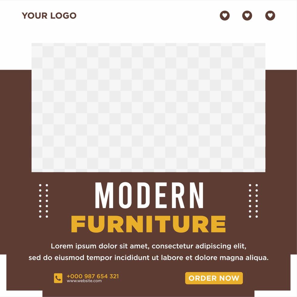 Furniture sale banner Social media post template vector