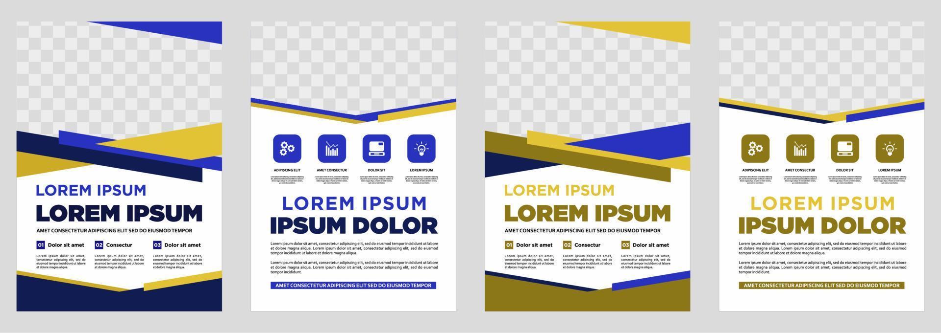 cubierta de diseño de folleto diseño moderno folleto de póster de informe anual en a4 con triángulos de colores vector